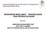 KURSUS PENDEK KELOLAAN INSTITUT PERGURUAN ISLAM SELANGOR IPIS