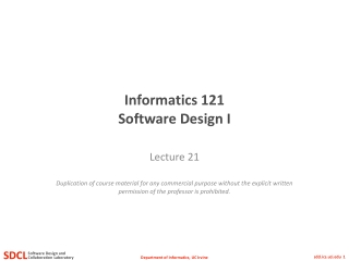 Informatics 121 Software Design I