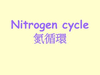 Nitrogen cycle 氮循環