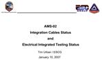 AMS-02 Integration Cables Status and Electrical Integrated Testing Status