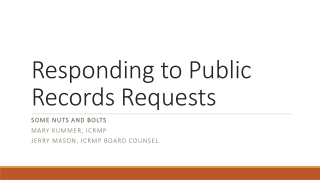 Responding to Public Records Requests