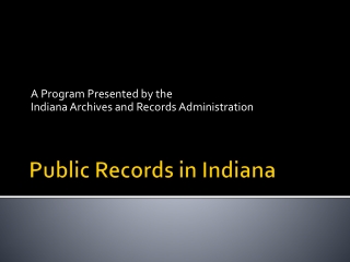 Public Records in Indiana