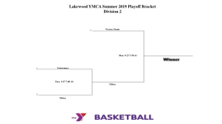 Lakewood YMCA Summer 2019 Playoff Bracket Division 2