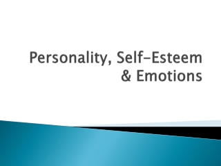 Personality, Self-Esteem &amp; Emotions