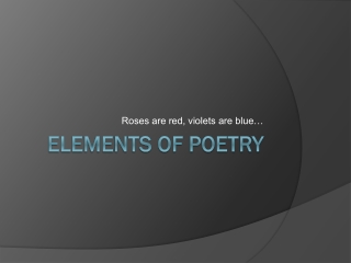 Elements of Poetry