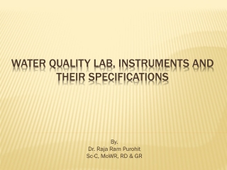 Water Quality Lab, Instruments and their Specifications