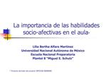 La importancia de las habilidades socio-afectivas en el aula
