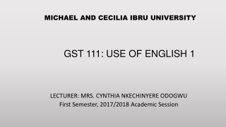 MICHAEL AND CECILIA IBRU UNIVERSITY