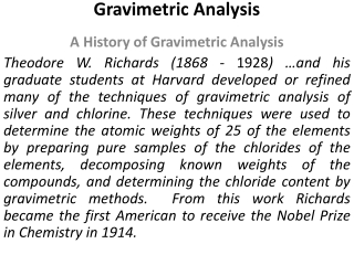 Gravimetric Analysis