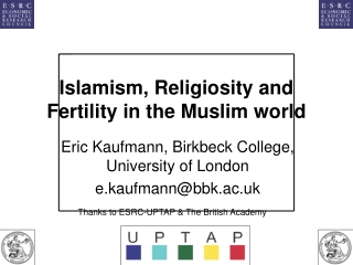 Islamism, Religiosity and Fertility in the Muslim world