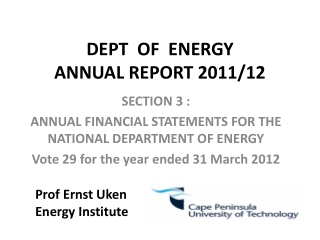 DEPT OF ENERGY ANNUAL REPORT 2011/12