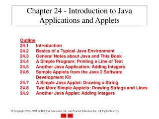 Chapter 24 - Introduction to Java Applications and Applets