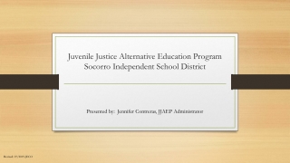 Juvenile Justice Alternative Education Program Socorro Independent School District
