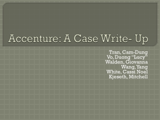 Accenture: A Case Write- Up