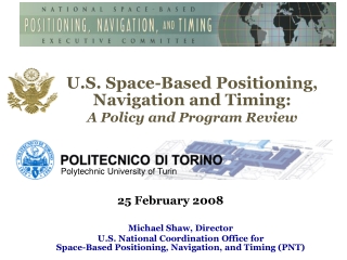 U.S. Space-Based Positioning, Navigation and Timing: A Policy and Program Review