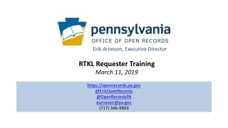 RTKL Requester Training March 11, 2019