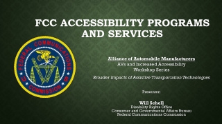 FCC Accessibility Programs and Services