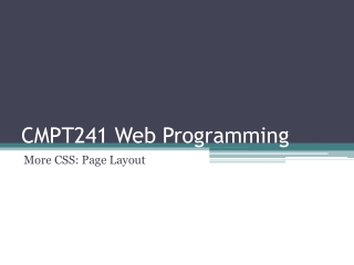 CMPT241 Web Programming