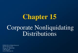 Chapter 15 Corporate Nonliquidating Distributions