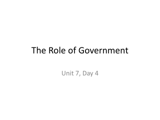 The Role of Government