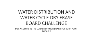 WATER DISTRIBUTION AND WATER CYCLE DRY ERASE BOARD CHALLENGE