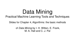 Data Mining Practical Machine Learning Tools and Techniques