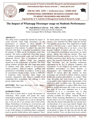 The Impact of Whatsapp Messenger usage on Students Performance