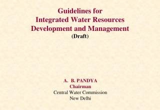 Guidelines for Integrated Water Resources Development and Management (Draft)