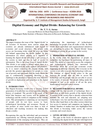 Digitlal Economy and Digital Divide Balancing for Growth