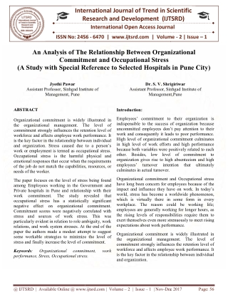 An Analysis of The Relationship Between Organizational Commitment and Occupational Stress A Study with Special Reference