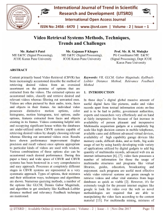 Video Retrieval Systems Methods, Techniques, Trends and Challenges