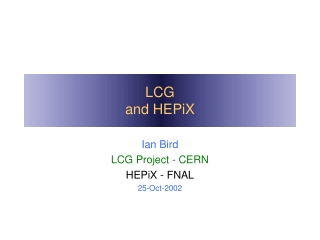 LCG and HEPiX