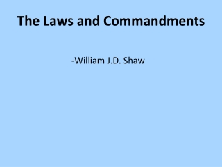 The Laws and Commandments