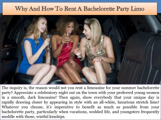 Why And How To Rent A Bachelorette Party Limo