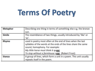 Terms Of Poetry