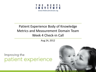 Patient Experience Body of Knowledge Metrics and Measurement Domain Team Week 4 Check-in Call