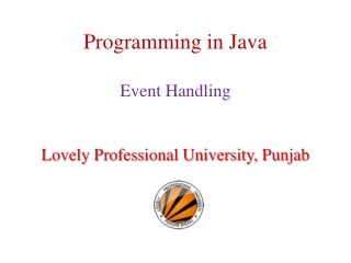 Programming in Java Event Handling