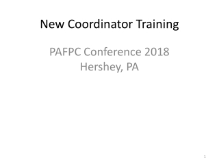 New Coordinator Training