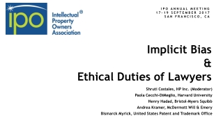 Implicit Bias &amp; Ethical Duties of Lawyers