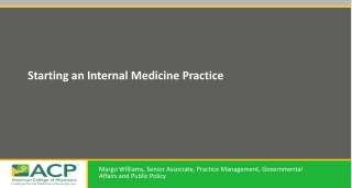 Starting an Internal Medicine Practice