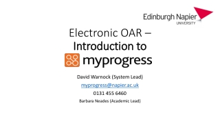 Electronic OAR – Introduction to