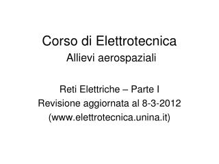 Corso di Elettrotecnica Allievi aerospaziali