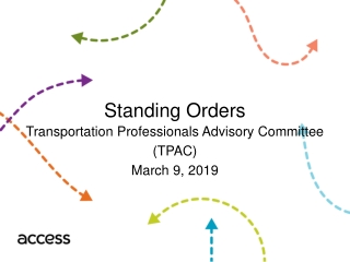 Standing Orders Transportation Professionals Advisory Committee (TPAC) March 9, 2019