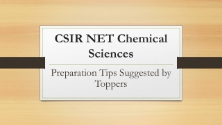 CSIR NET Chemical Science