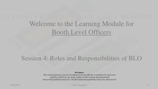 Welcome to the Learning Module for Booth Level Officers
