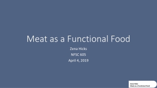 Meat as a Functional Food