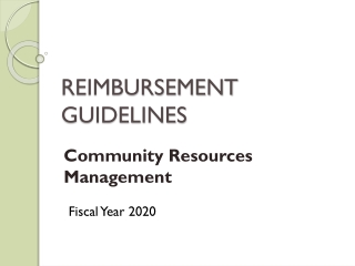 REIMBURSEMENT GUIDELINES