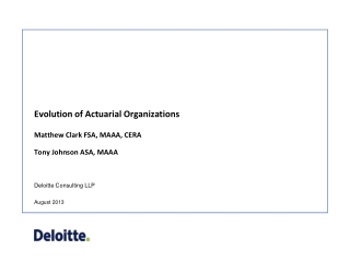 Evolution of Actuarial Organizations