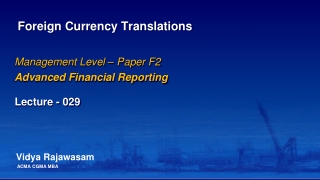 Foreign Currency Translations