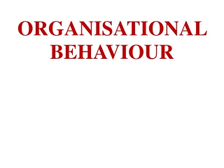 ORGANISATIONAL BEHAVIOUR